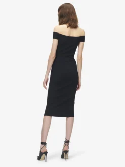 Abito a tubino floreale in jacquard da Donna in Nero