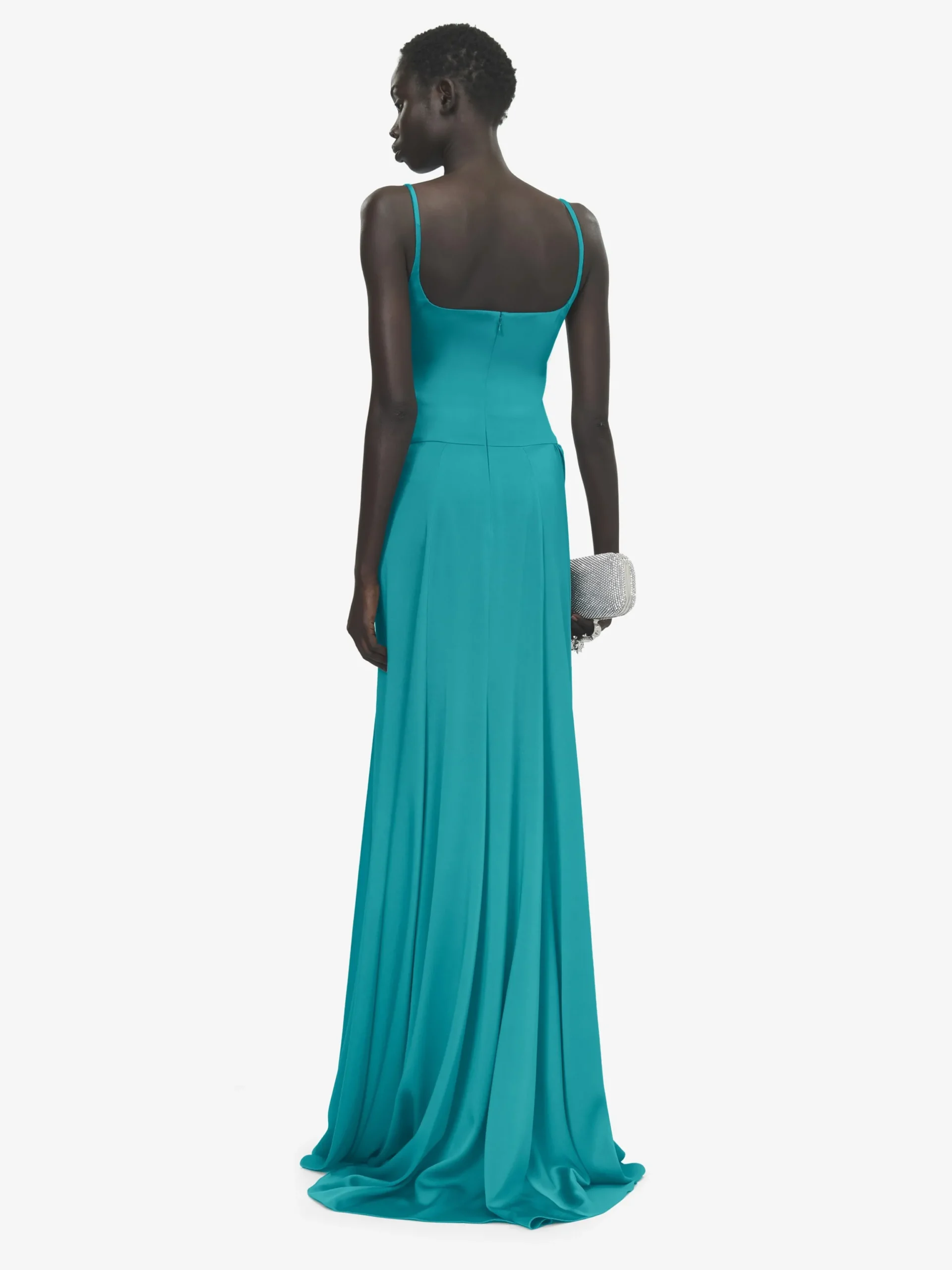 Abito da sera con drappeggio asimmetrico da Donna in Blu