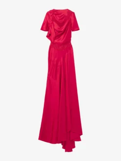 Abito da sera con inserti in pizzo da Donna in Rosso