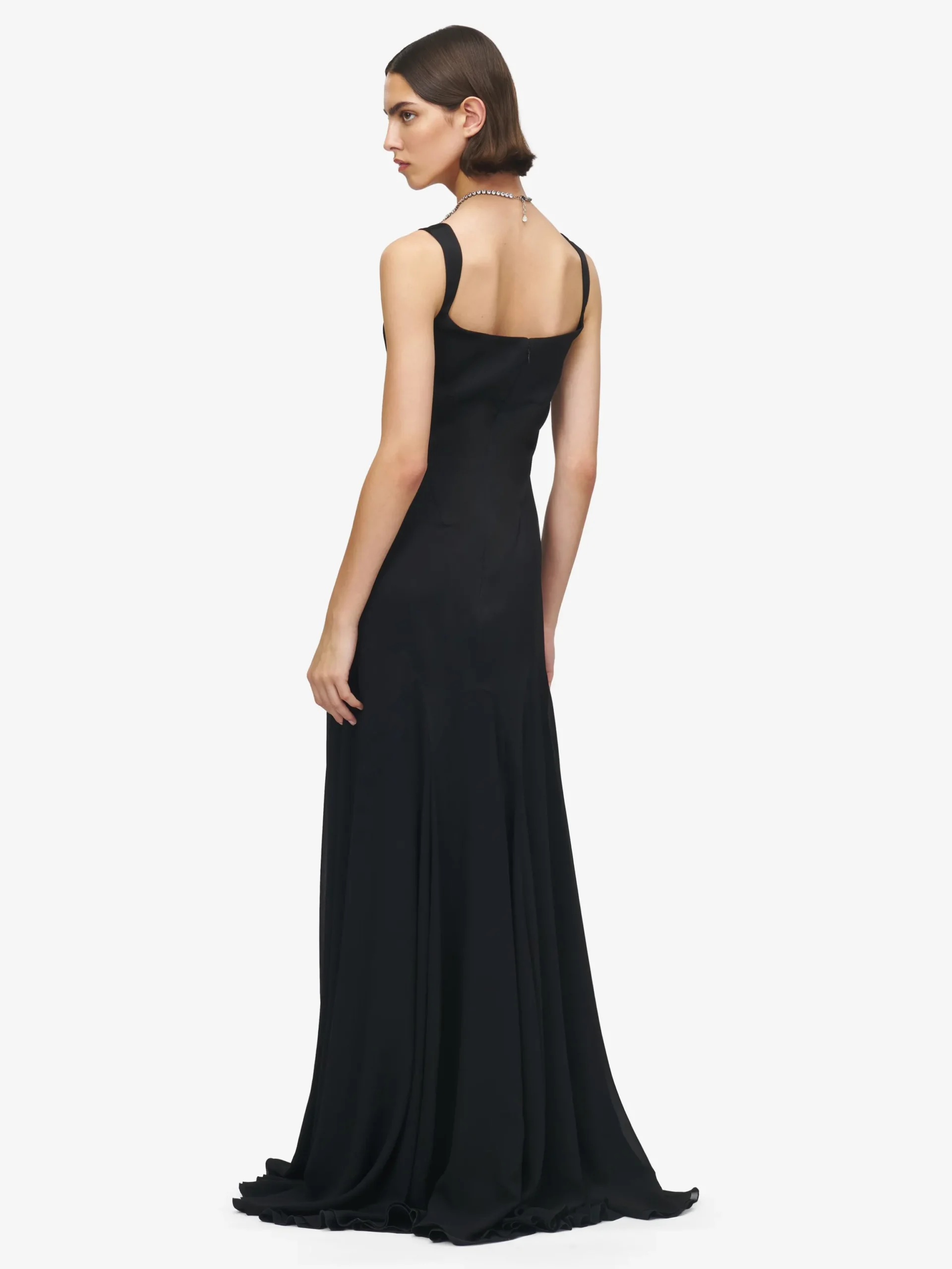 Abito da sera in satin da Donna in Nero
