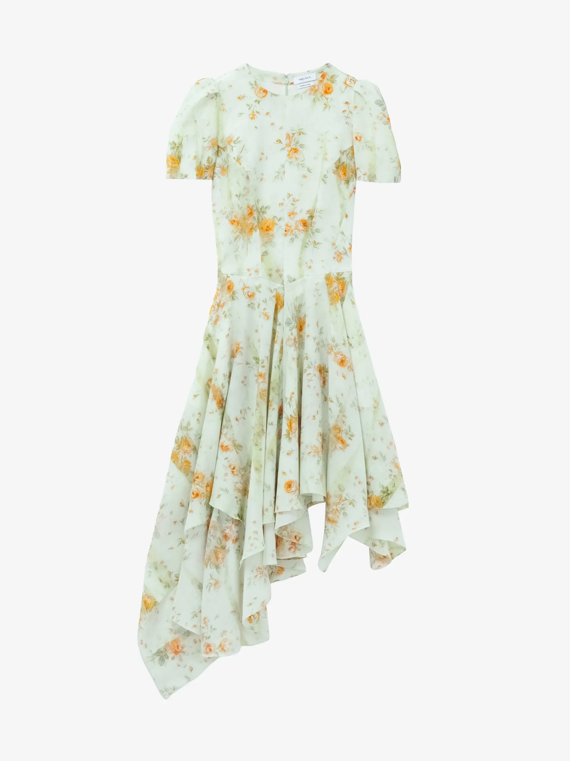 Abito in seta con stampa floreale da Donna in Pietra/Arancione chiaro