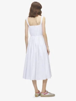 Abito midi arricciato da Donna in Bianco Ottico