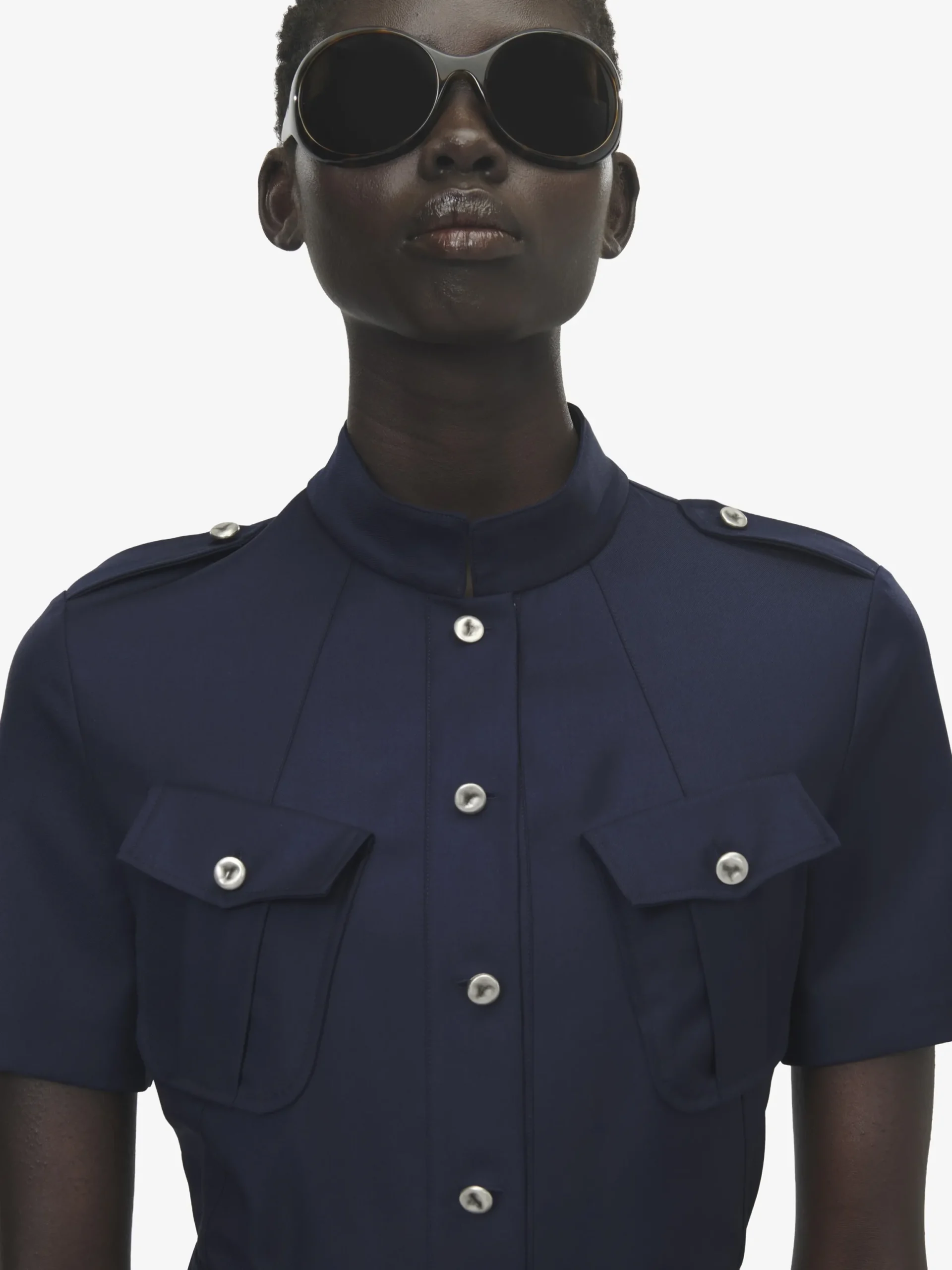 Abito midi in stile military da Donna in Indaco