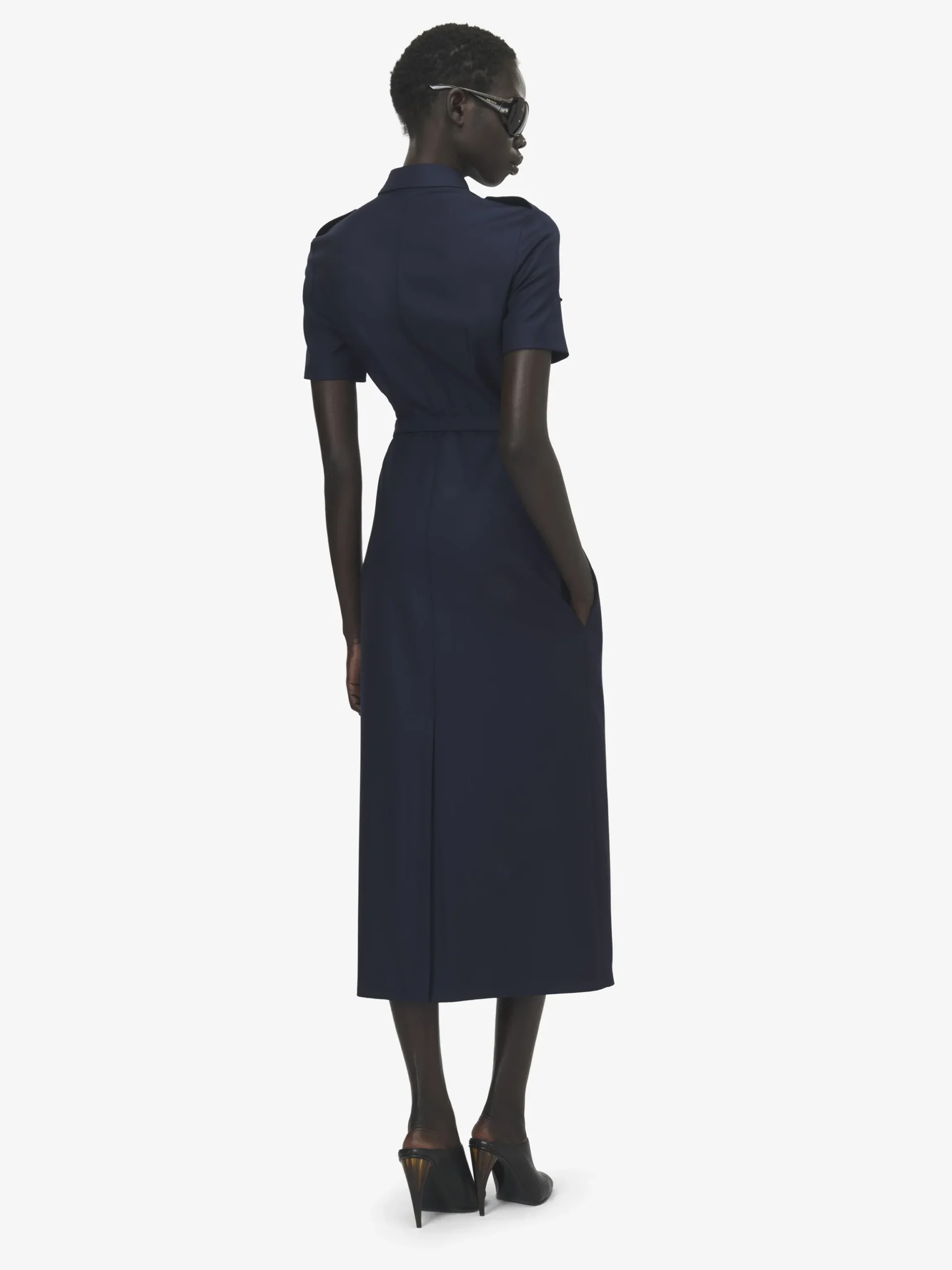 Abito midi in stile military da Donna in Indaco