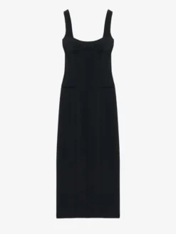 Abito midi stile corsetto da Donna in Nero