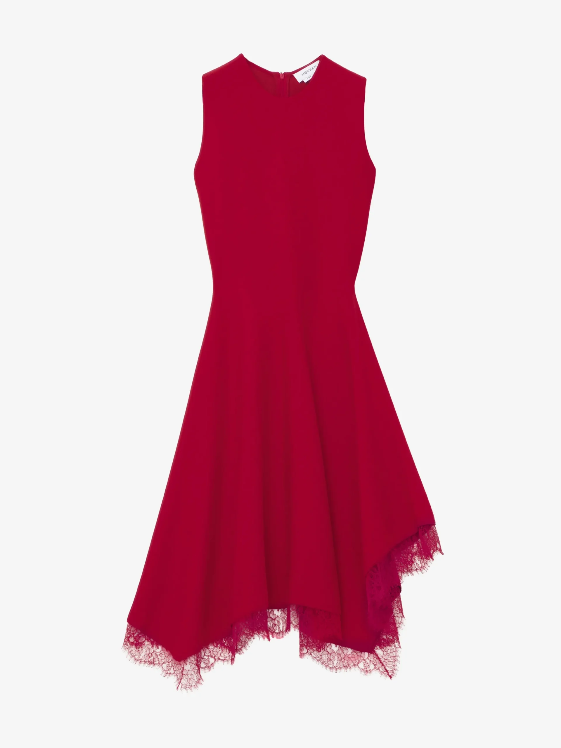 Abito svasato con inserti in pizzo da Donna in Rosso