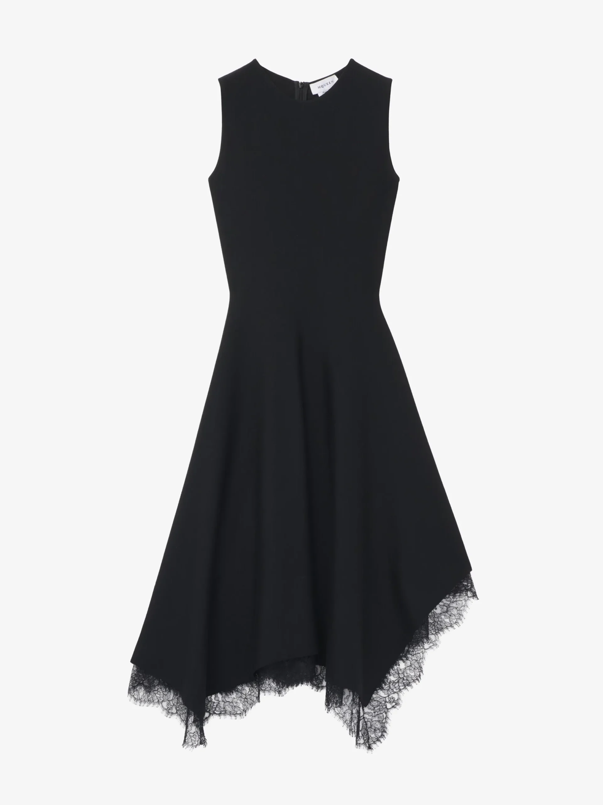 Abito svasato con inserti in pizzo da Donna in Nero