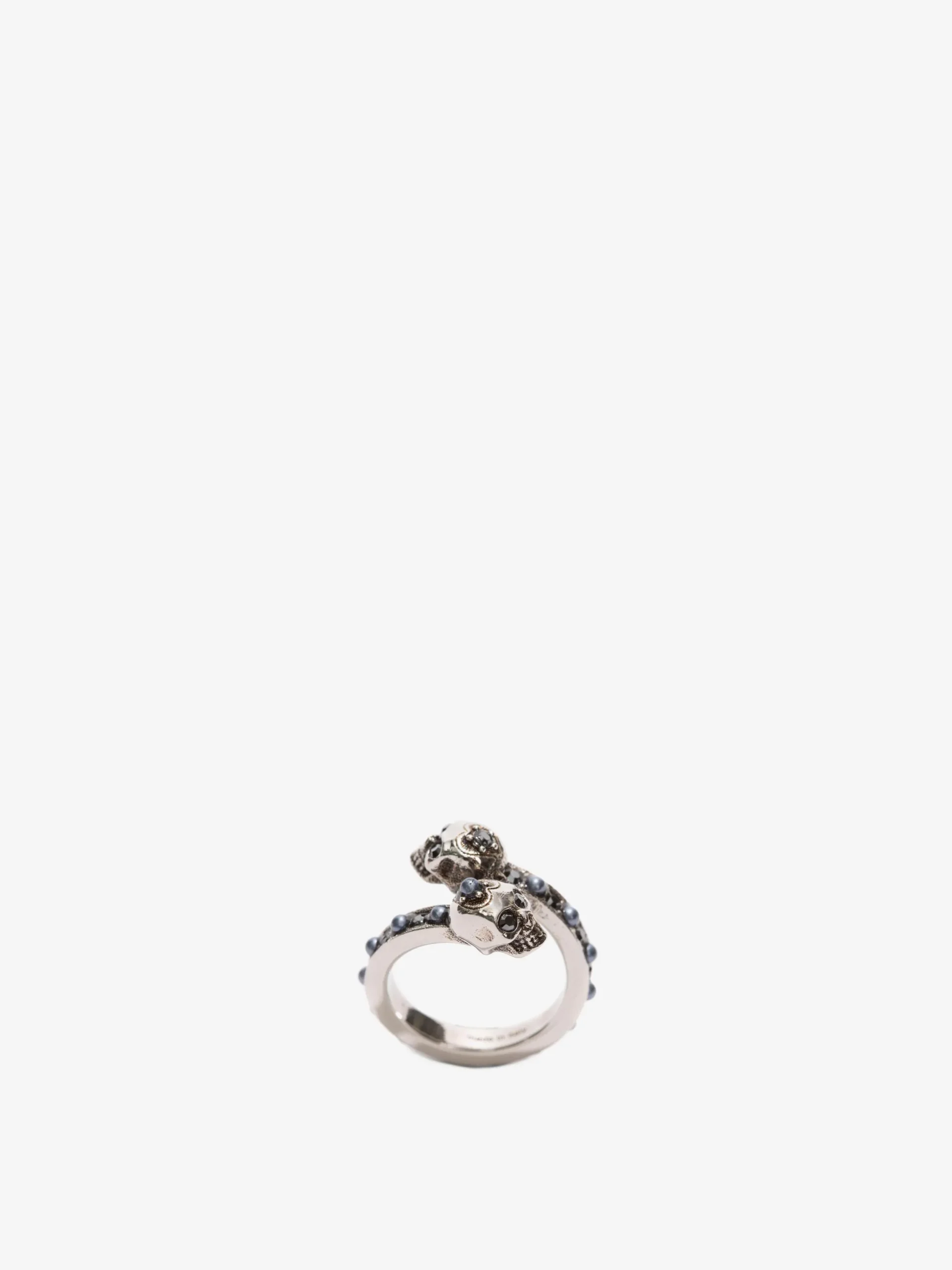 Anello Skull Wrap-Around da Donna in Finitura argento anticato