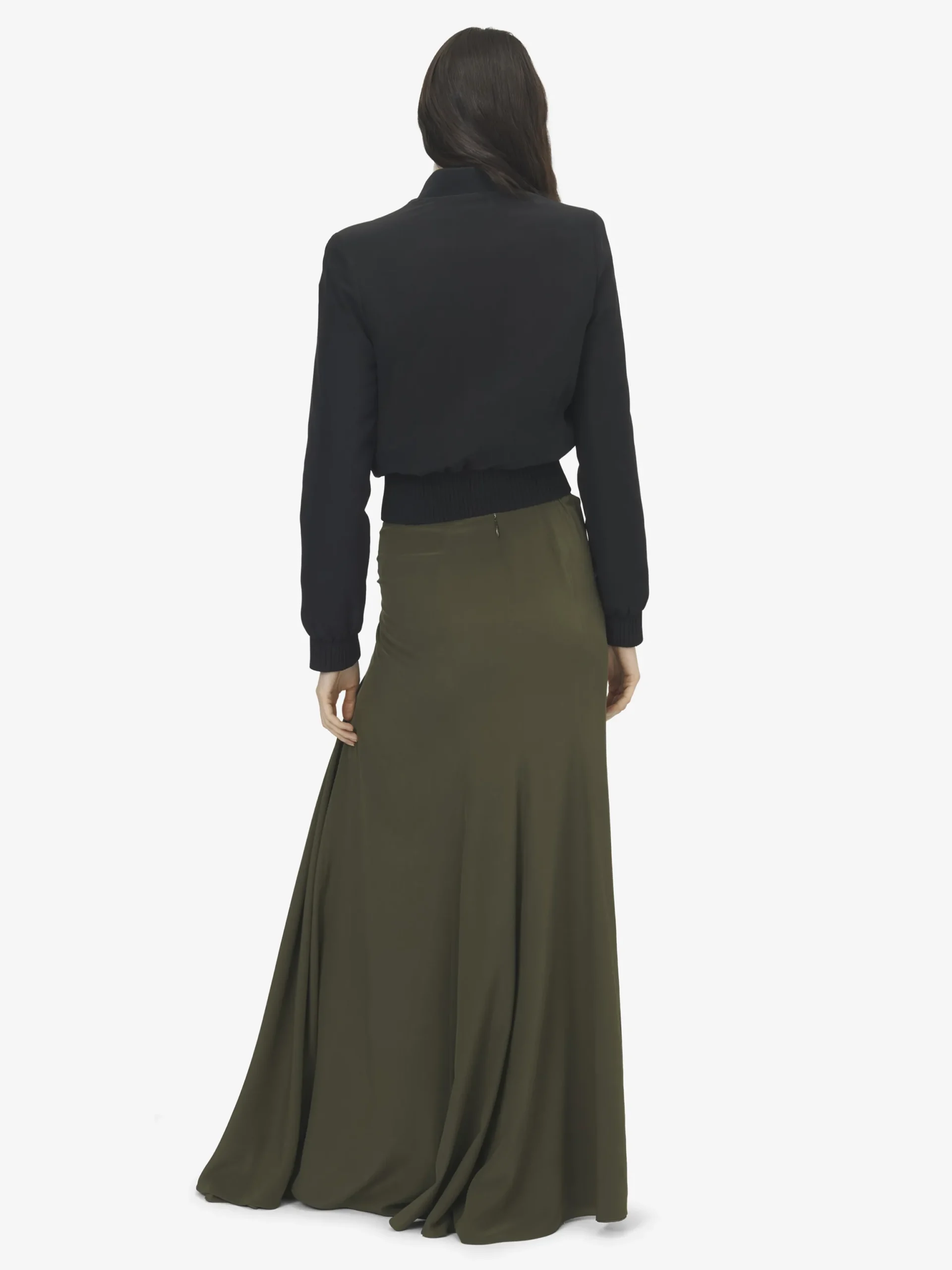Bomber in seta da Donna in Nero