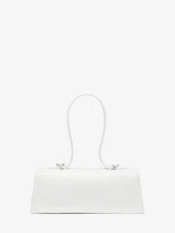 Borsa Jewelled con manico superiore da Donna in Bianco