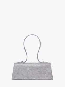 Borsa Jewelled con manico superiore da Donna in Finitura argento