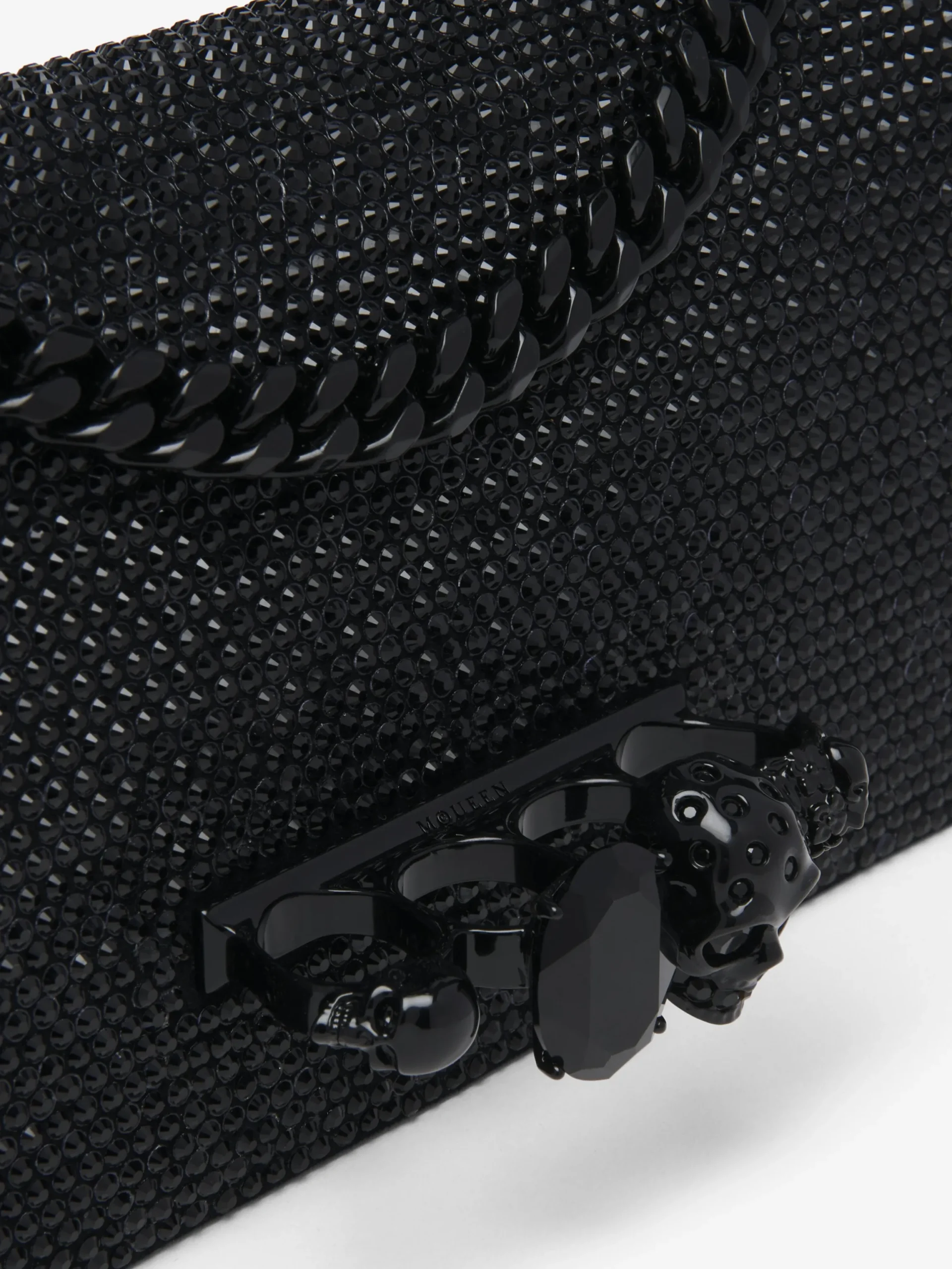 Borsa Jewelled con manico superiore da Donna in Nero