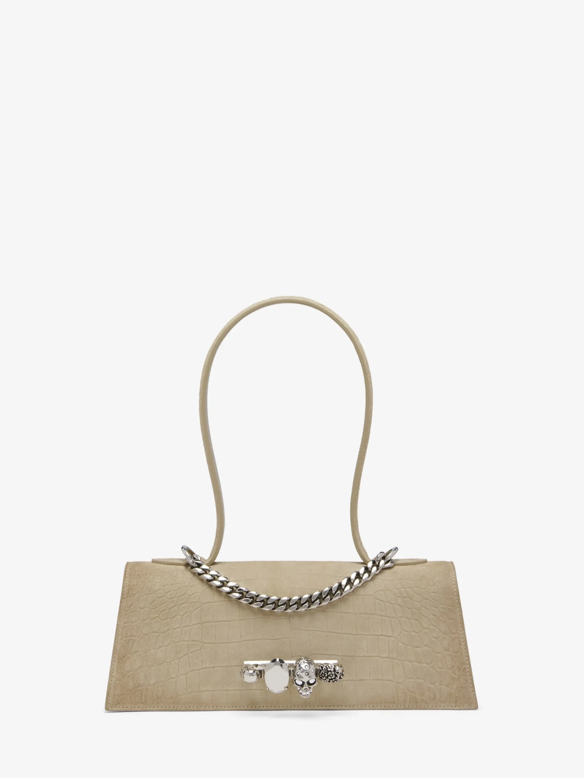 Borsa Jewelled con manico superiore da Donna in Marrone Chiaro