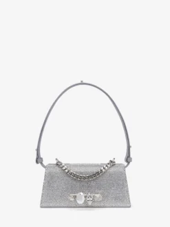 Borsa Jewelled Mini a spalla da Donna in Finitura argento