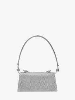 Borsa Jewelled Mini a spalla da Donna in Finitura argento