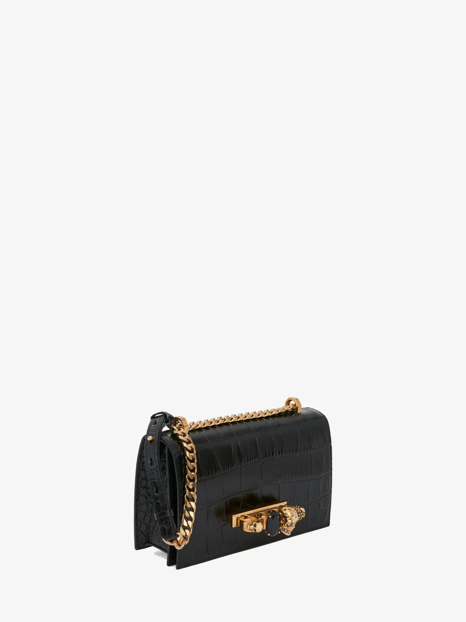 Borsa Jewelled Satchel da Donna in Nero/Oro