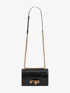 Borsa Jewelled Satchel da Donna in Nero/Oro