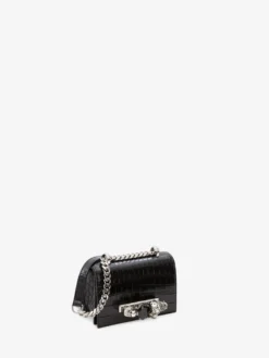 Borsa Jewelled Satchel Mini da Donna in Nero/Argento