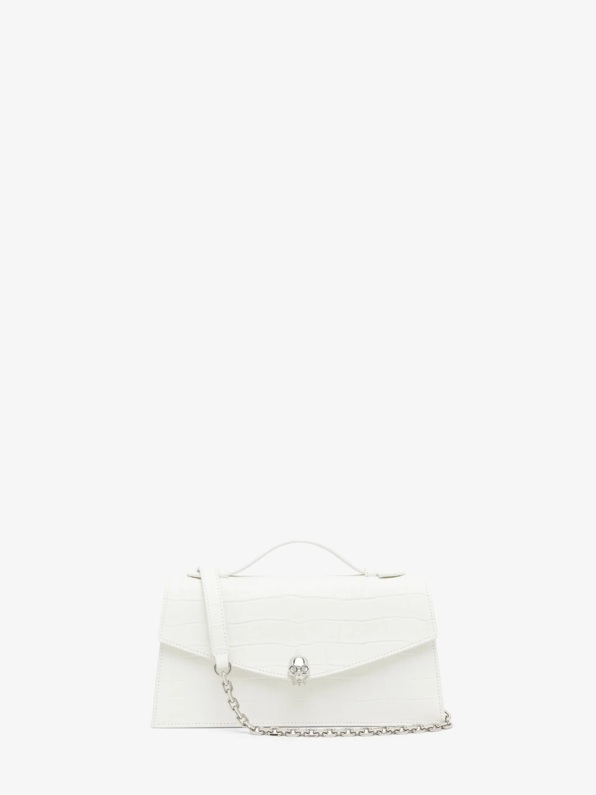 Borsa Skull con manico superiore da Donna in Bianco