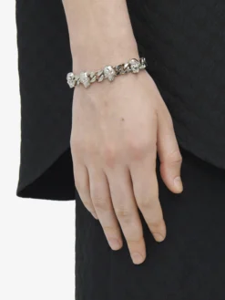 Bracciale a catena Skull da Uomo in Finitura palladio