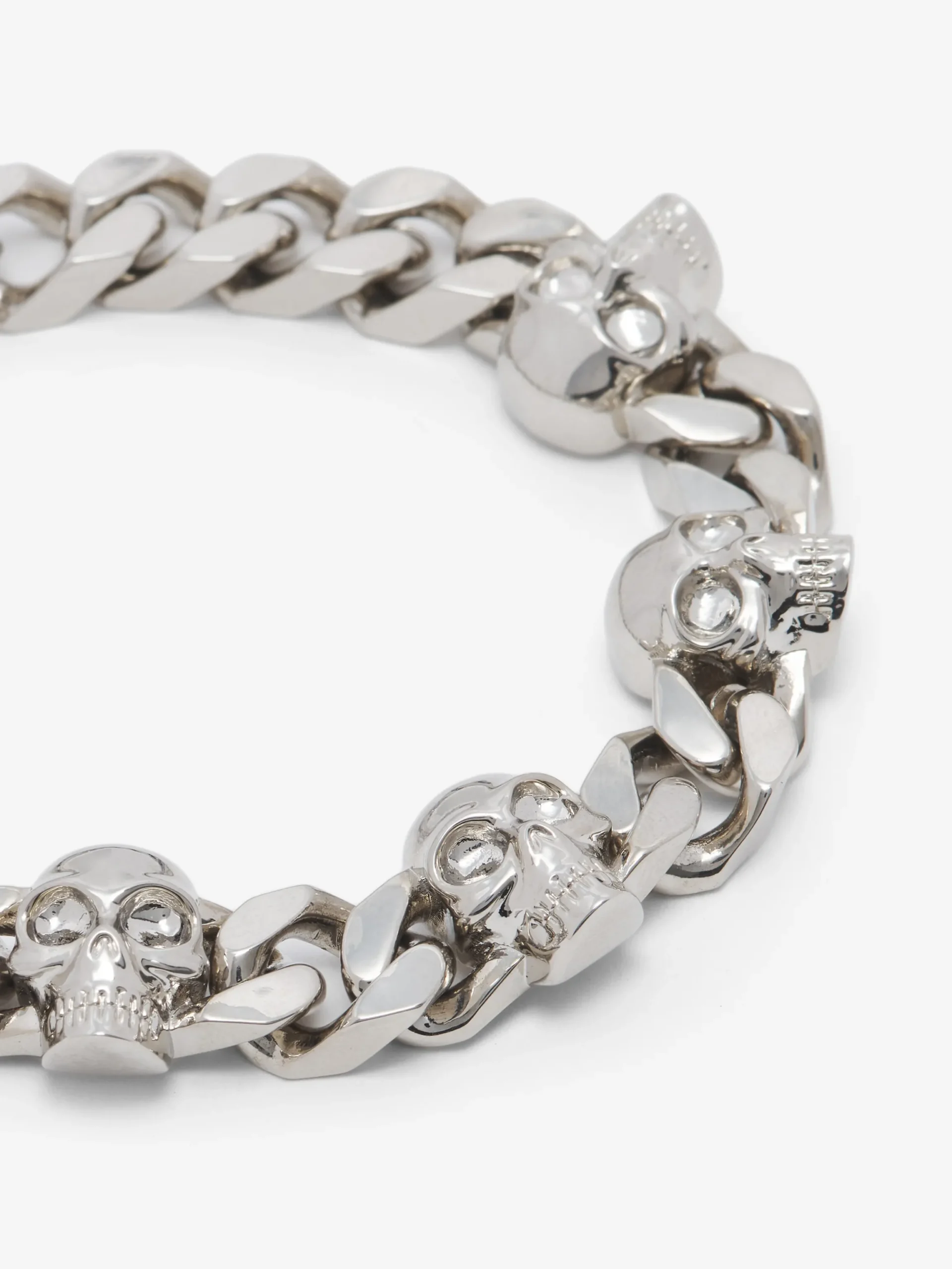 Bracciale a catena Skull da Uomo in Finitura palladio