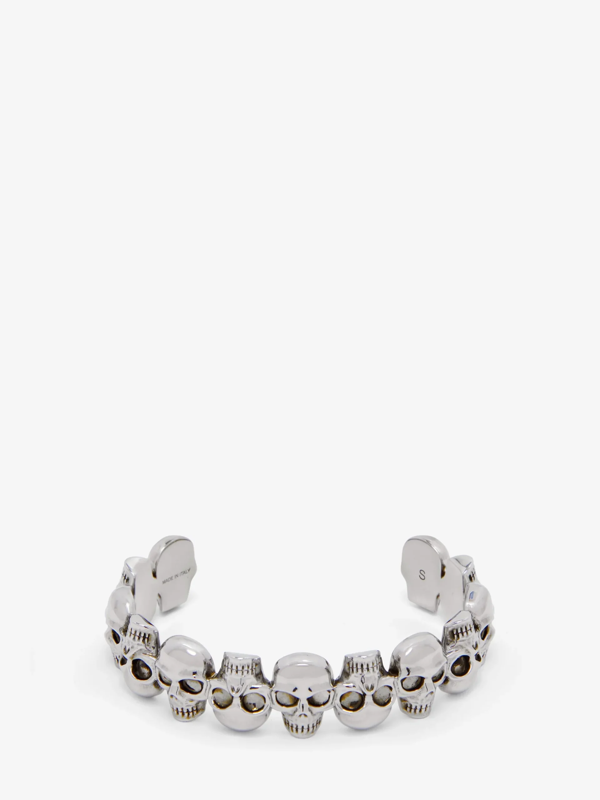 Bracciale rigido multi Skull da Uomo in Finitura argento anticato