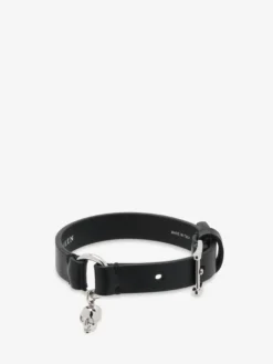 Bracciale Skull con anello da Uomo in Nero