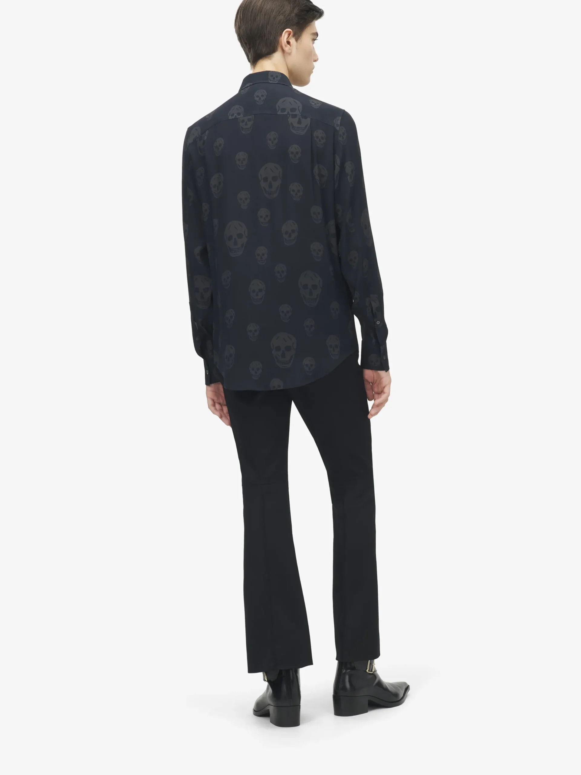 Camicia con stampa Skull da Uomo in Nero