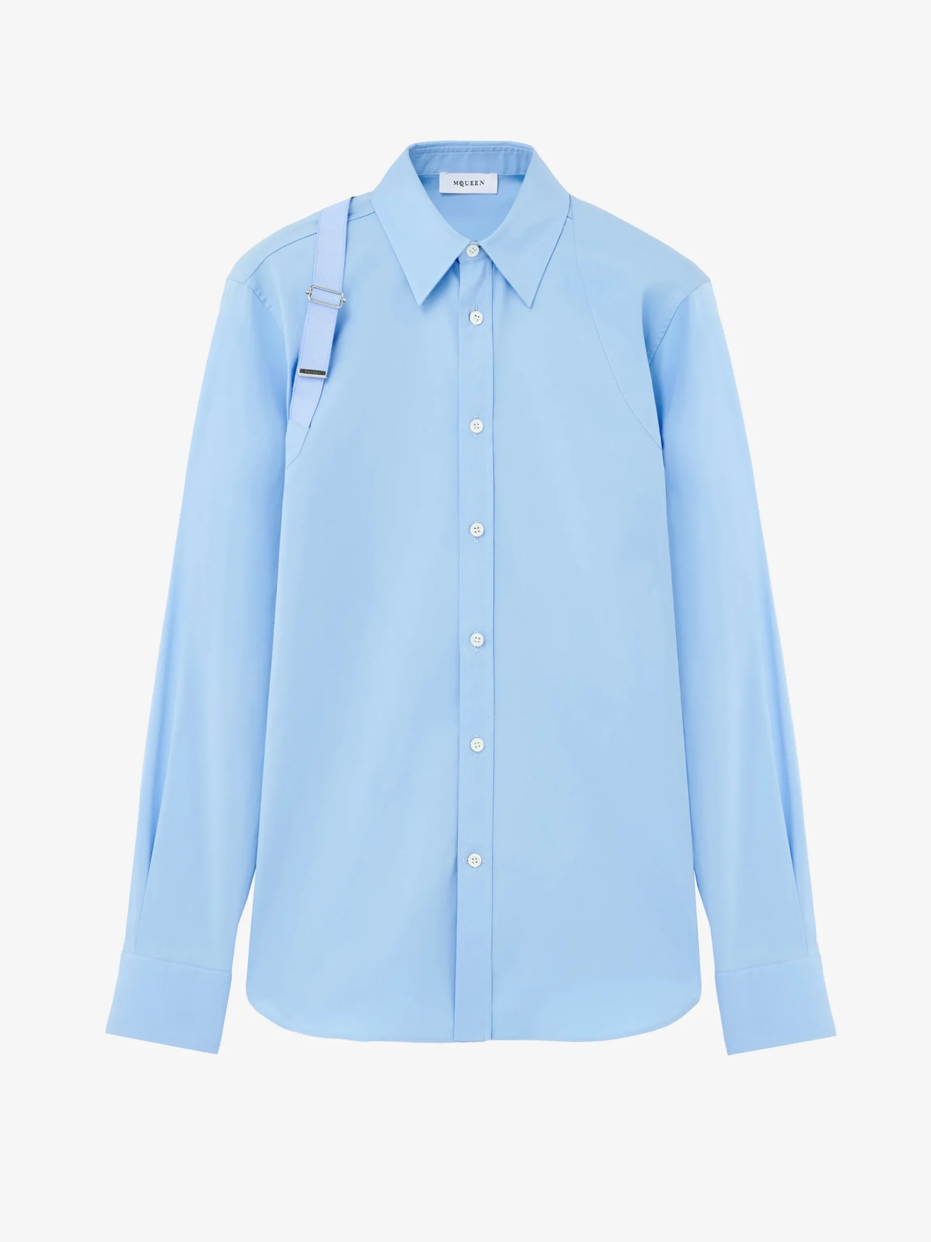 Camicia Harness con banda logata da Uomo in Blu