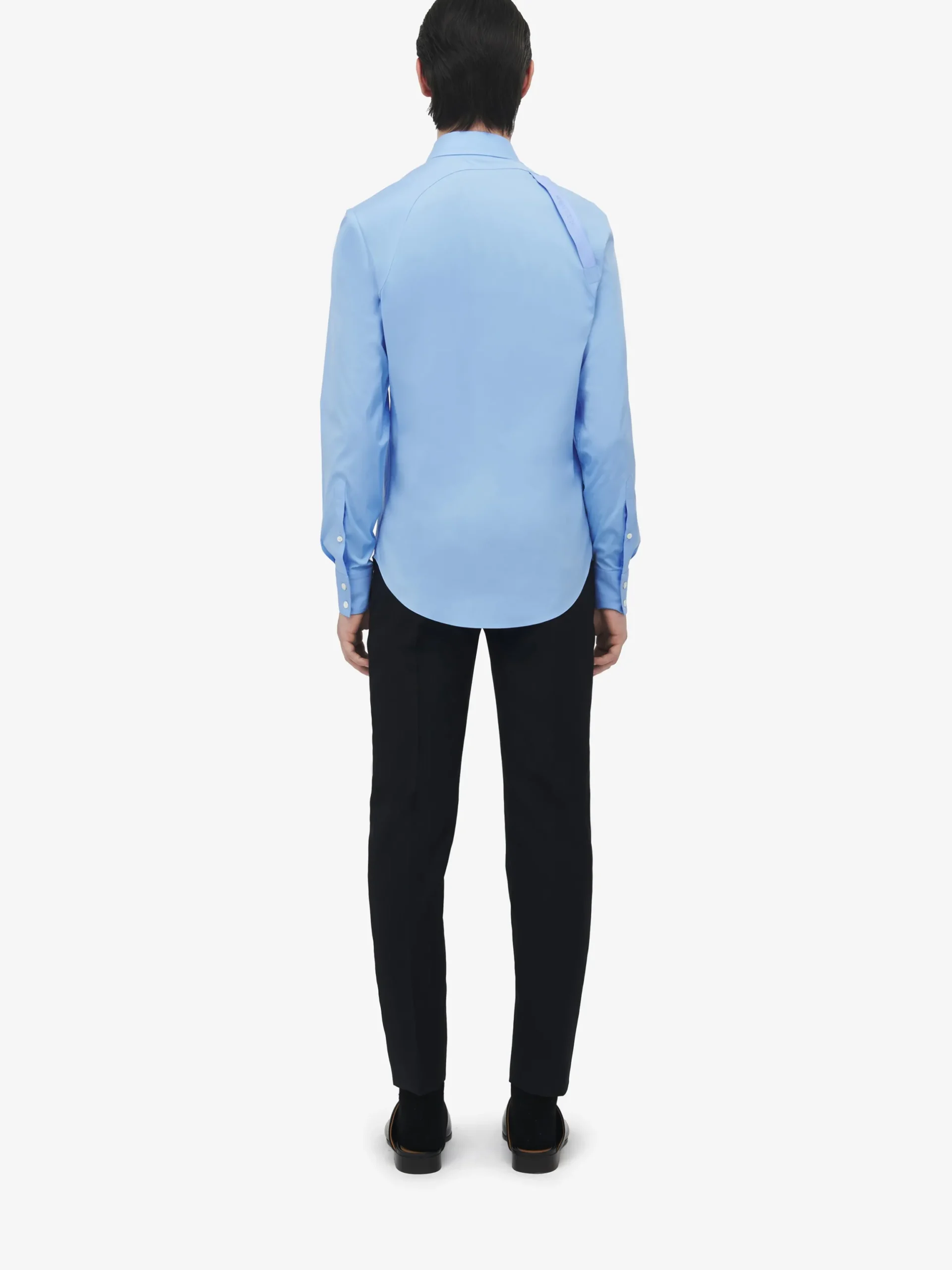 Camicia Harness con banda logata da Uomo in Blu