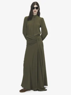 Camicia Wishbone in seta da Donna in Verde