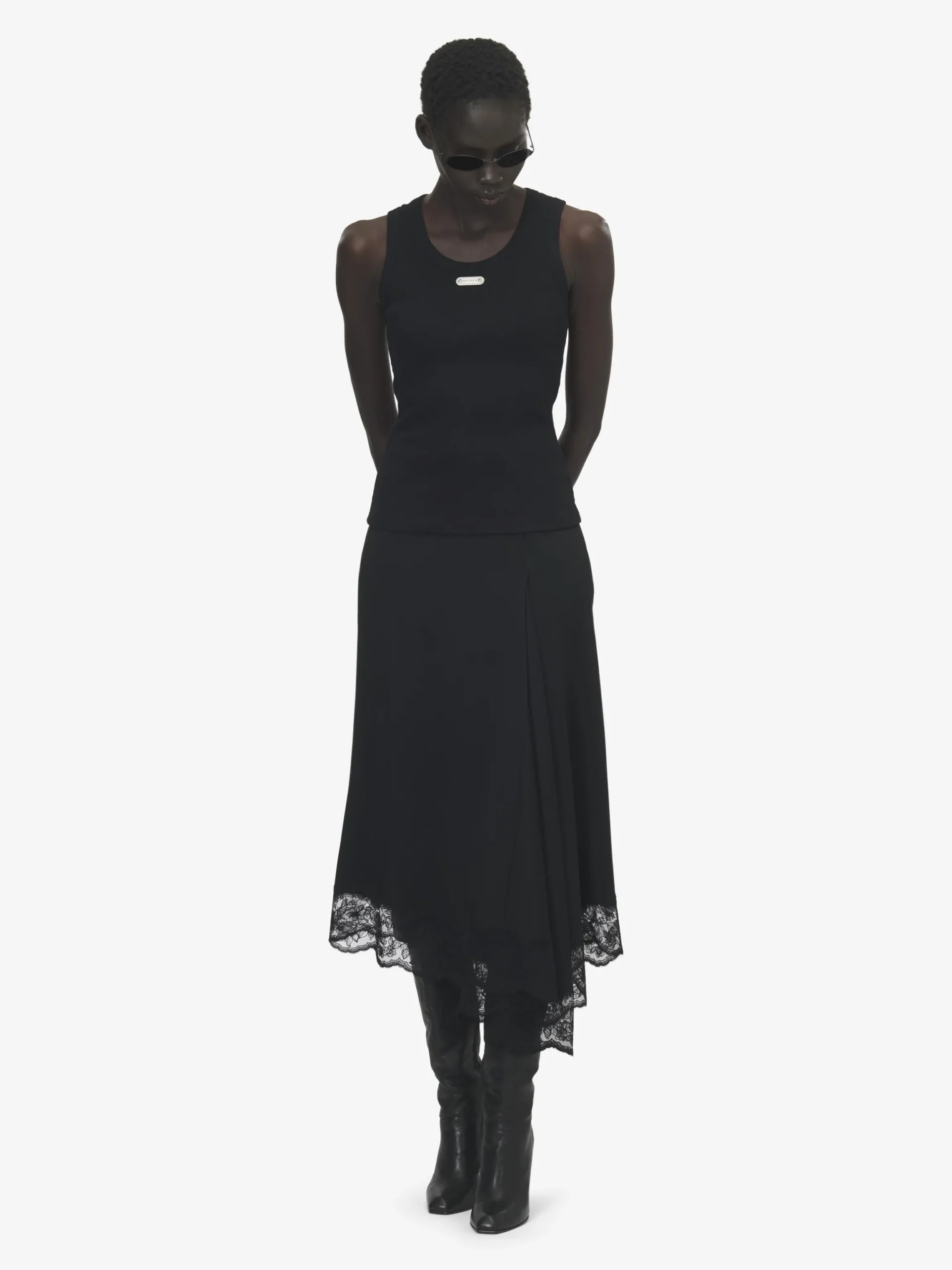 Canotta McQueen con targhetta da Donna in Nero