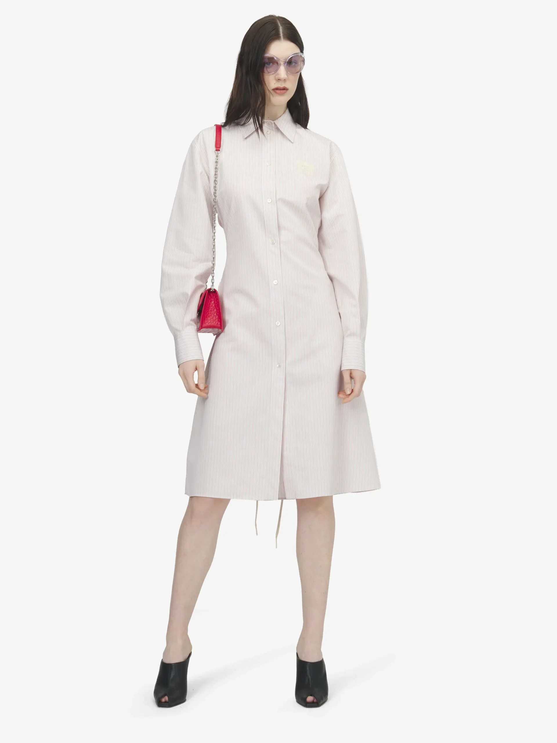 Chemisier gessato da Donna in Avorio/Rosa