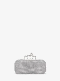 Clutch The Knuckle lunga da Donna in Finitura argento