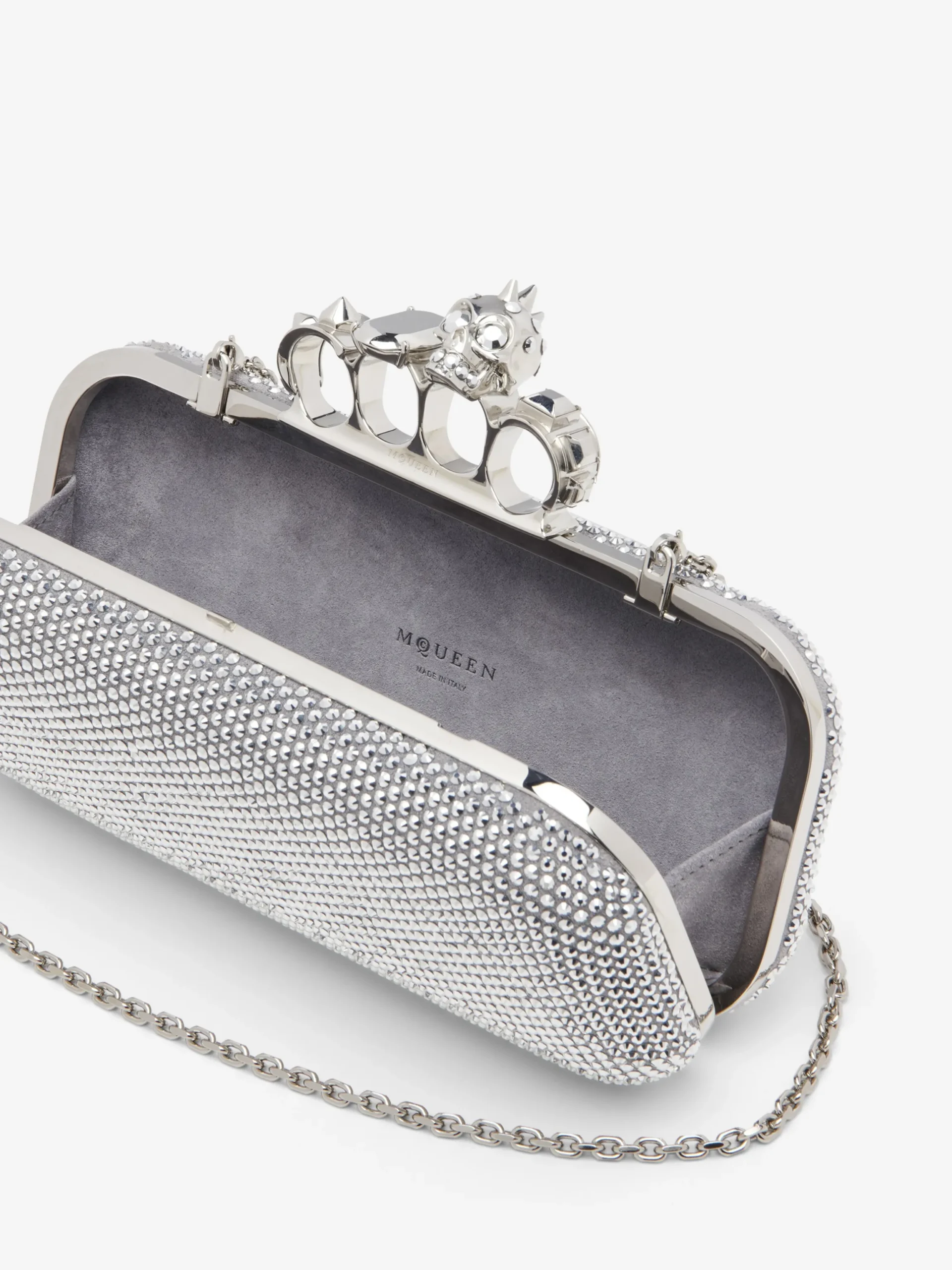 Clutch The Knuckle lunga da Donna in Finitura argento
