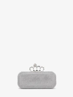 Clutch The Knuckle lunga da Donna in Finitura argento