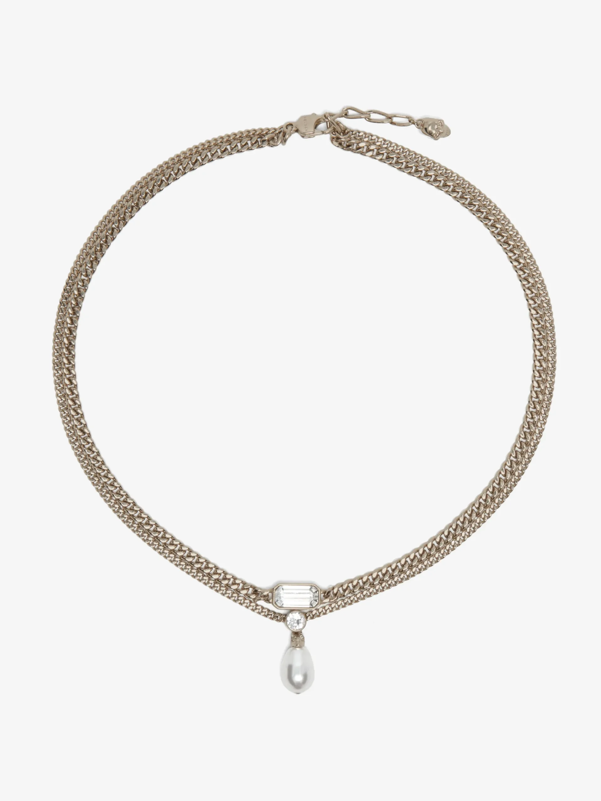 Collana Skull con cristalli da Donna in Finitura oro pallido