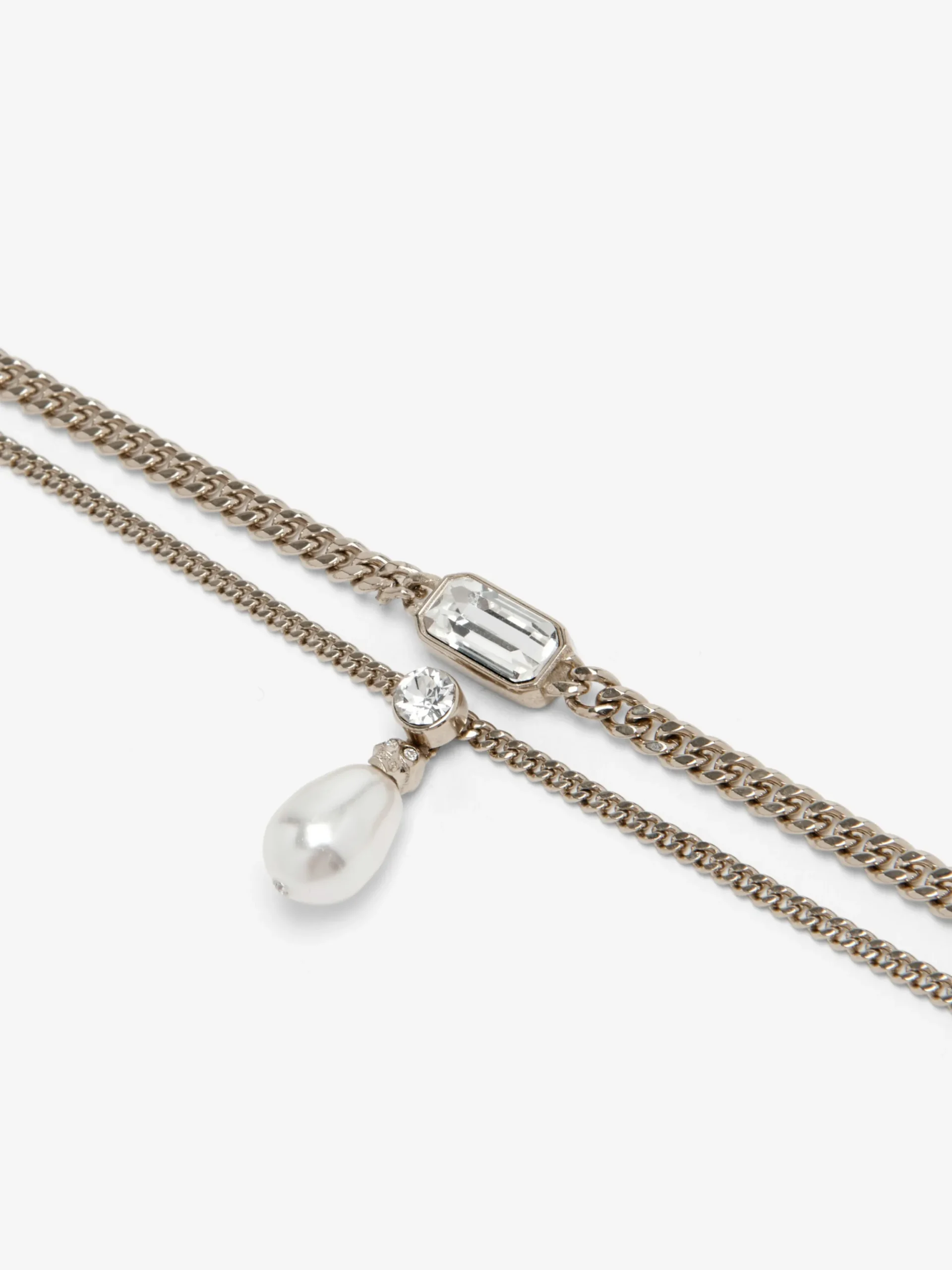 Collana Skull con cristalli da Donna in Finitura oro pallido