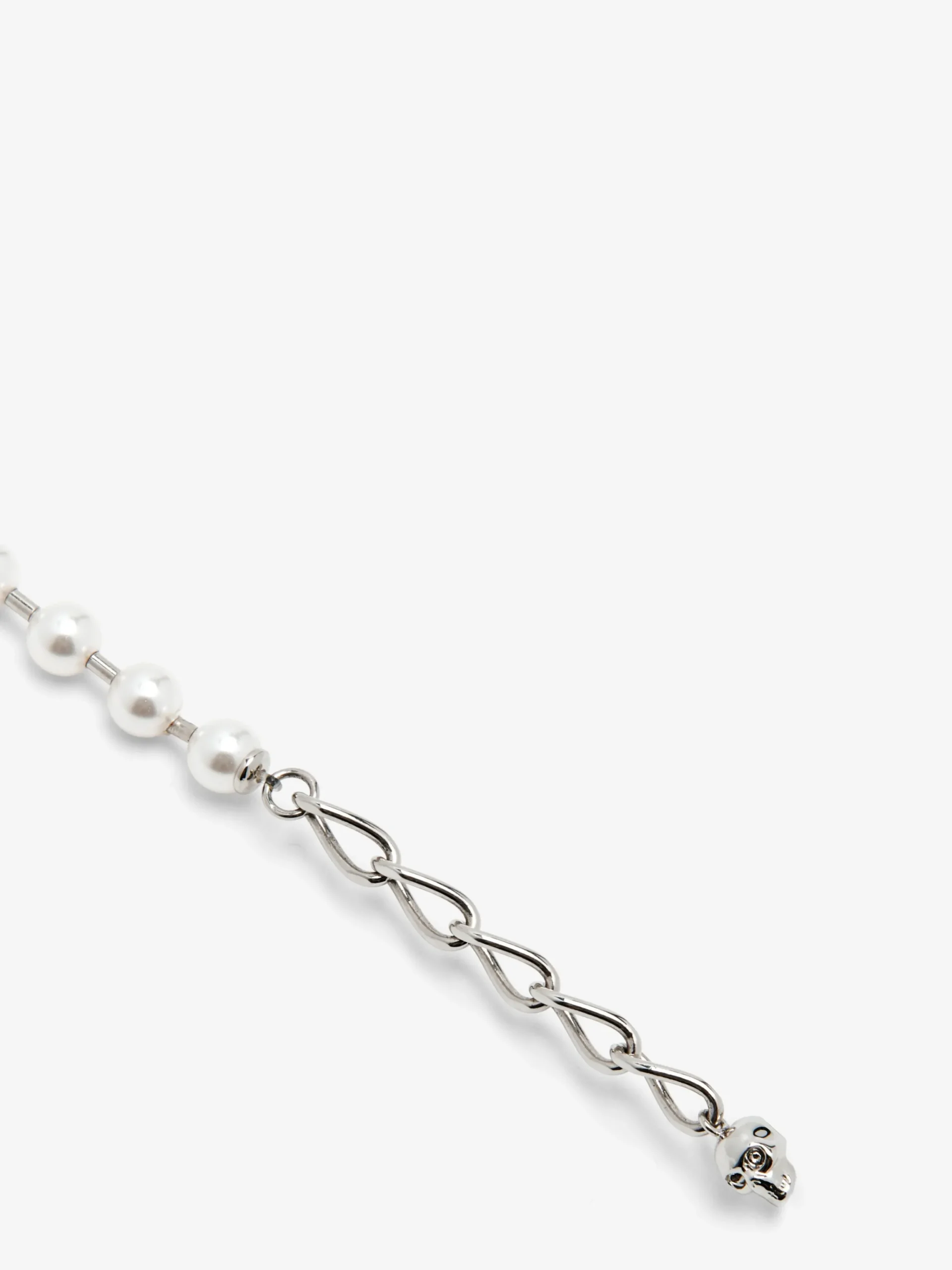 Collana Skull & Pearl da Uomo in Finitura palladio