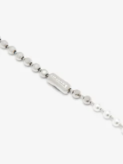 Collana Skull & Pearl da Uomo in Finitura palladio