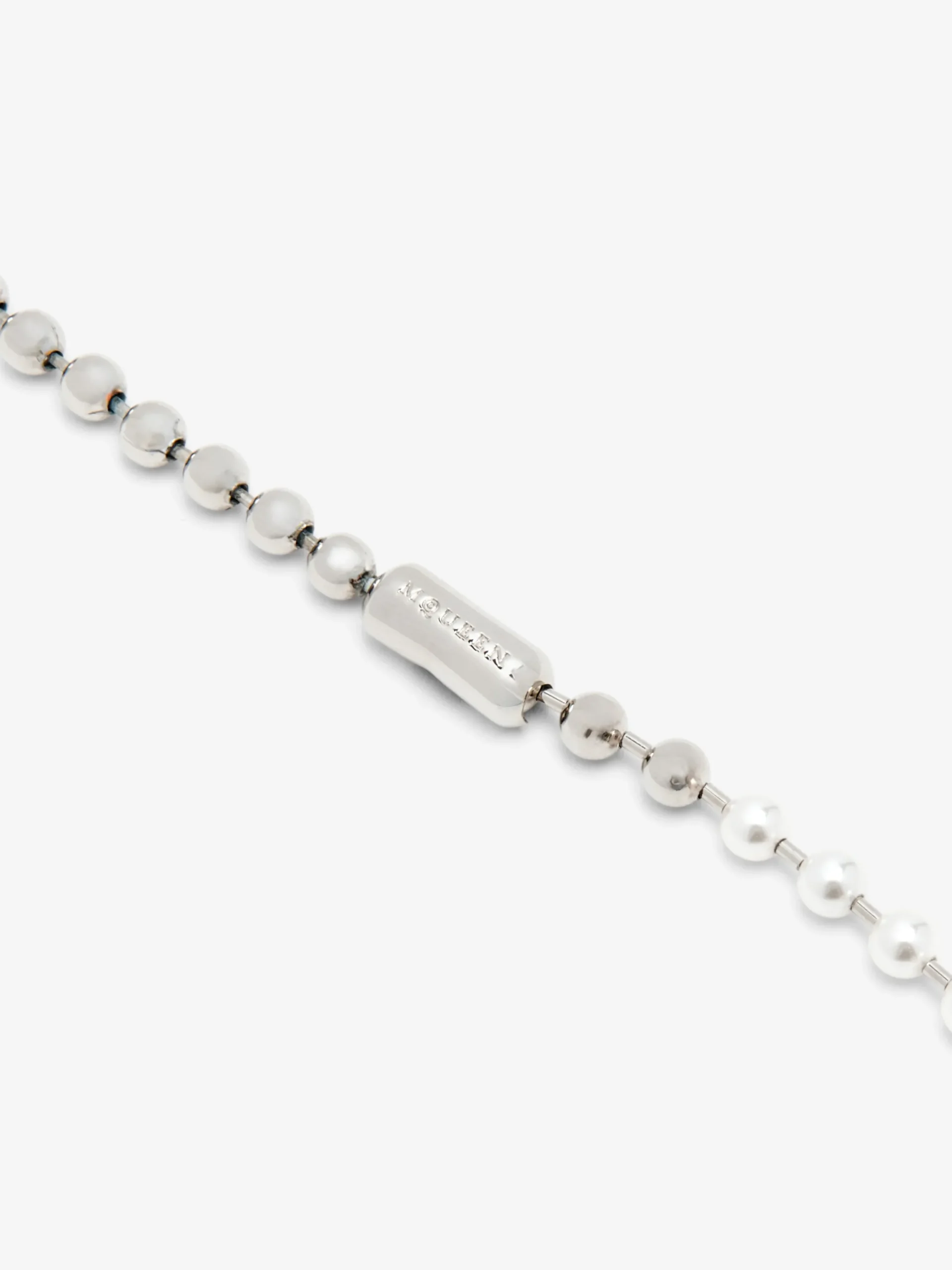 Collana Skull & Pearl da Uomo in Finitura palladio
