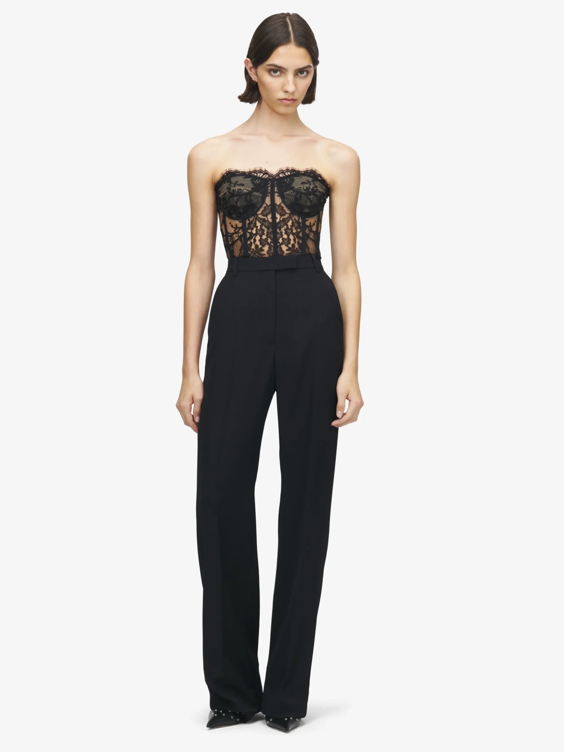 Corsetto in Pizzo da Donna in Nero