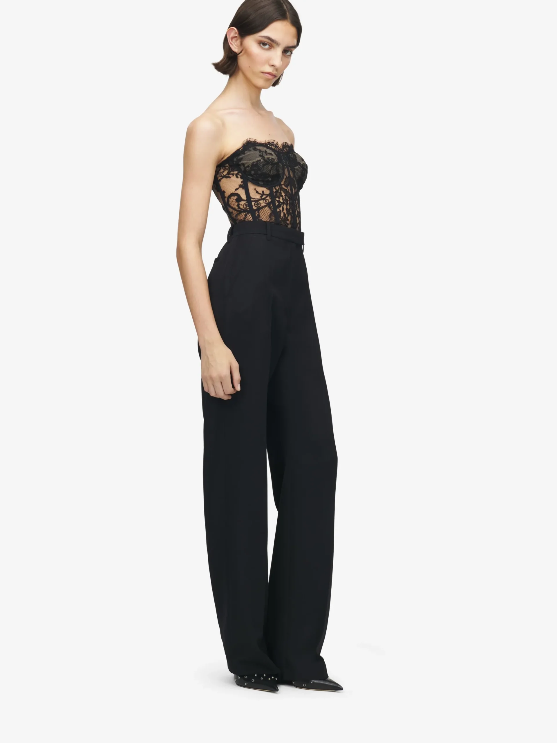 Corsetto in Pizzo da Donna in Nero