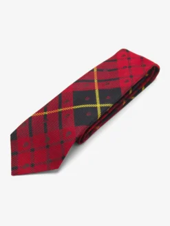 Cravatta Skull tartan da Uomo in Rosso/Nero