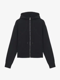 Felpa con cappuccio e zip da Uomo in Nero