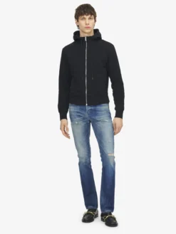 Felpa con cappuccio e zip da Uomo in Nero