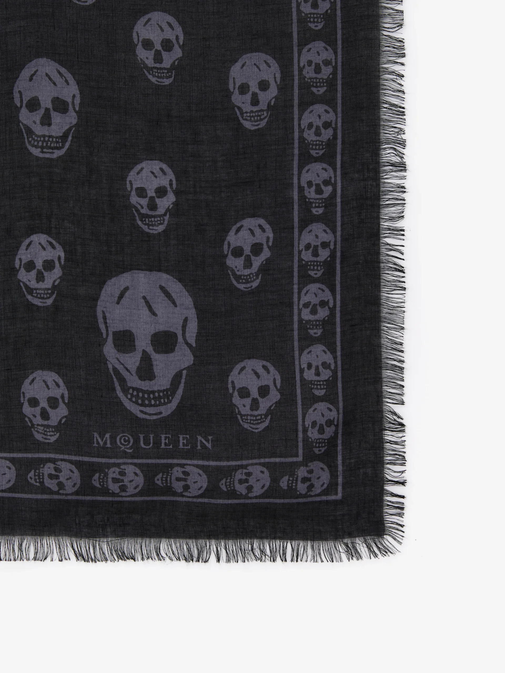Foulard Skull classico da Uomo in Nero/Grigio Scuro