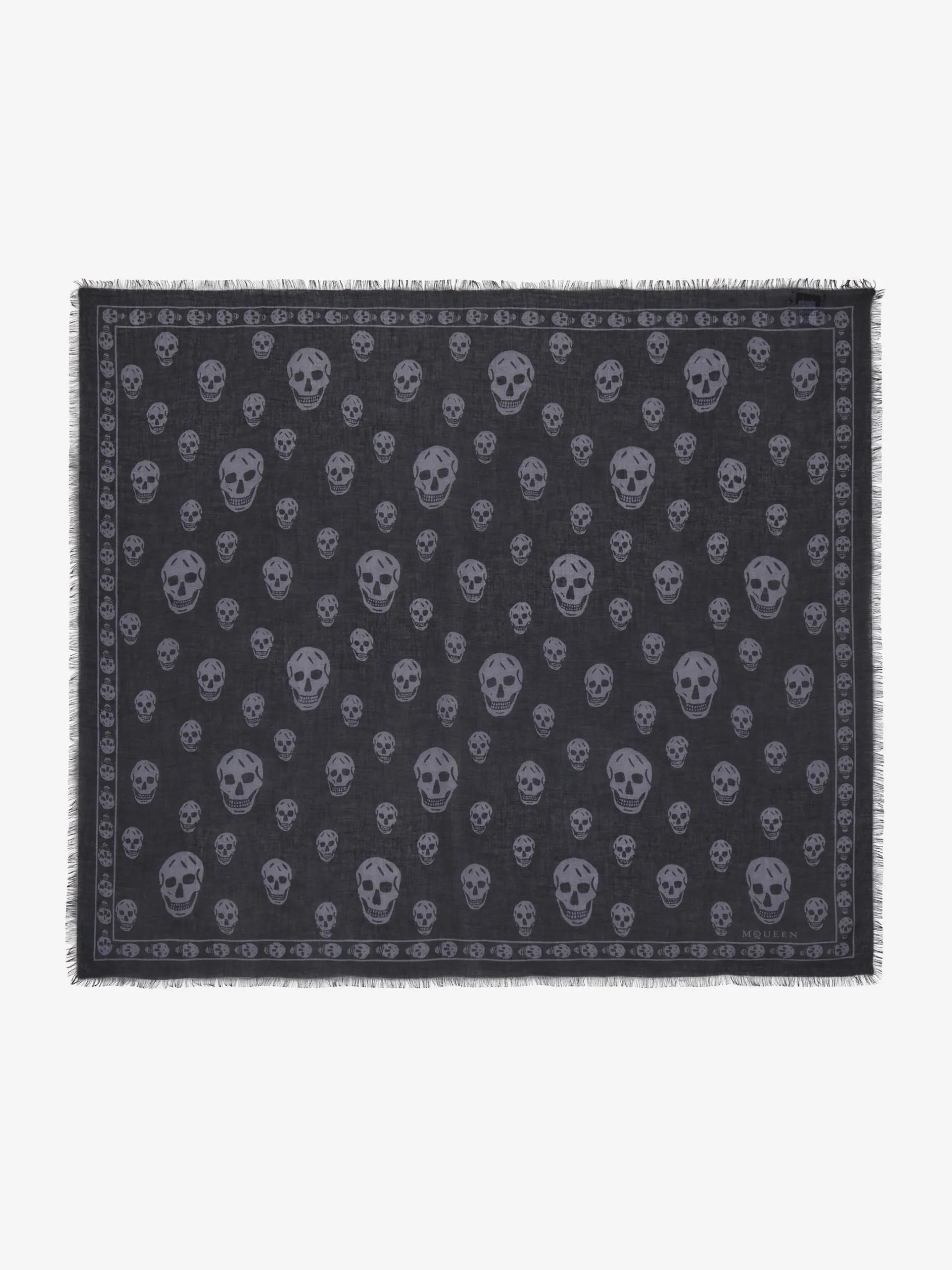 Foulard Skull classico da Uomo in Nero/Grigio Scuro