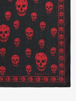 Foulard Skull classico da Uomo in Nero/Rosso