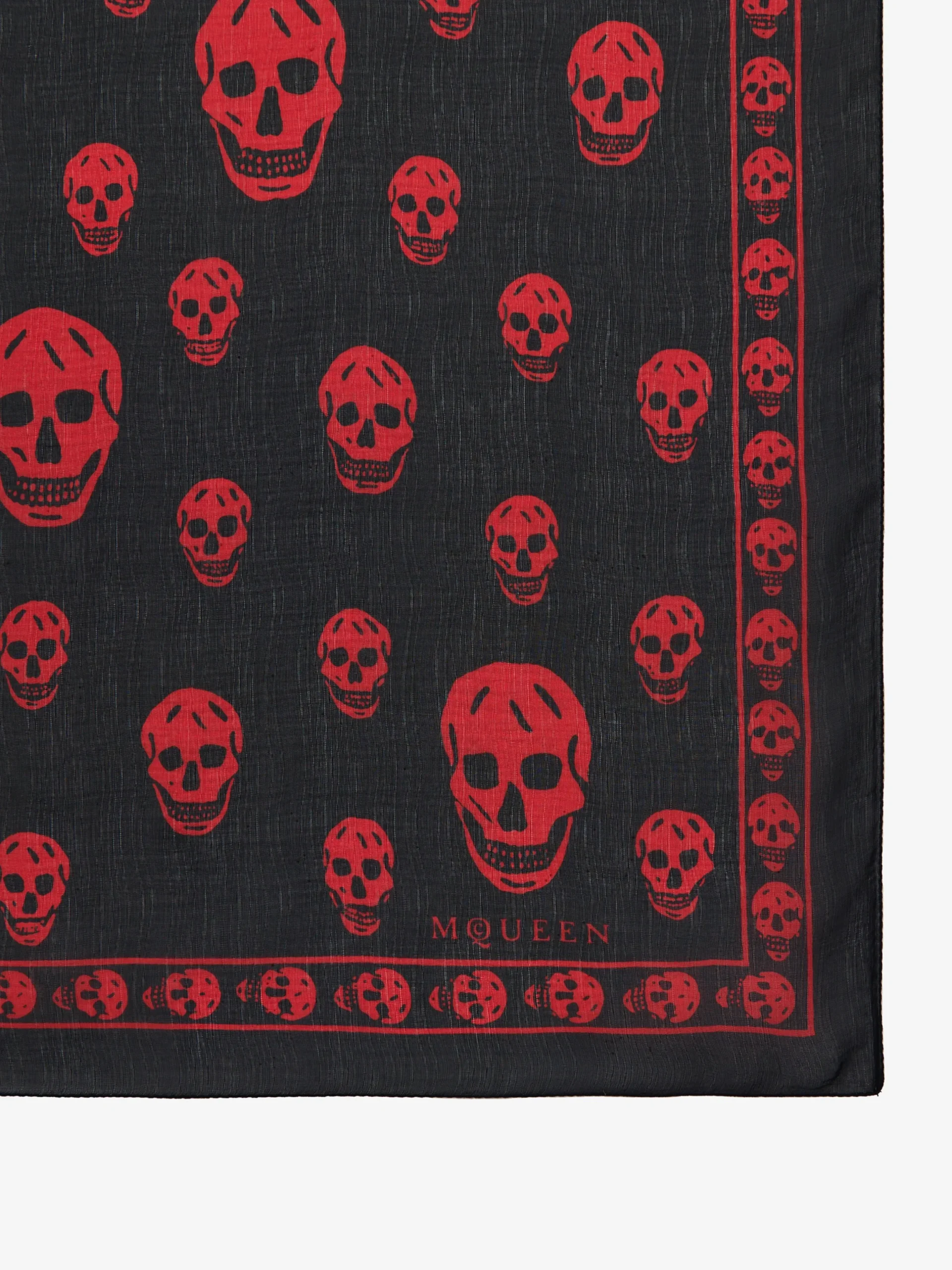 Foulard Skull classico da Uomo in Nero/Rosso